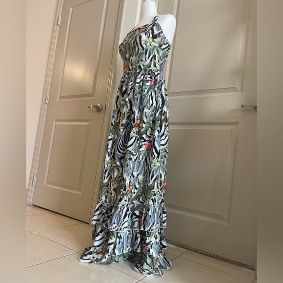 Tropical zebra long dress halter - Picture 7 of 7